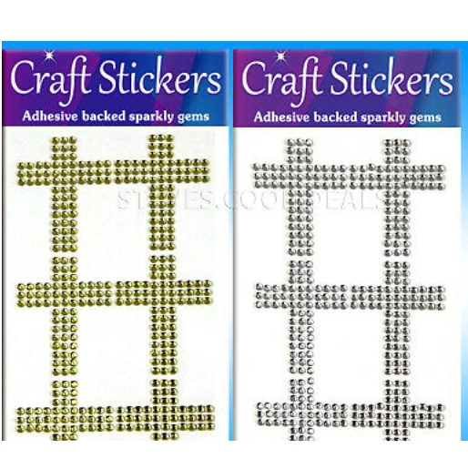 8pk Rhinestone cross stickers