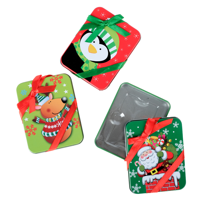 Gift Card Metal Box Christmas 1pk 11cm x 9cm x 1.5cm
