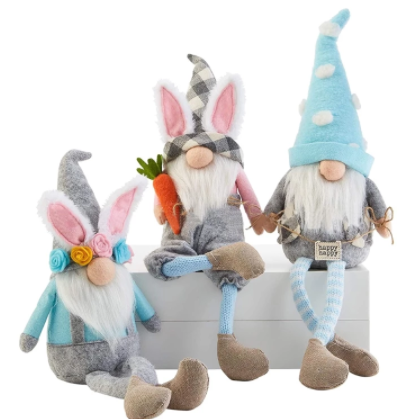 grey and colour Easter Gnome 10x3x31cm