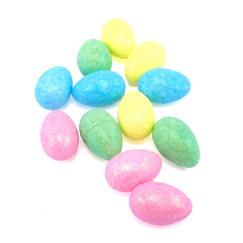 Polystyrene Egg Coloured 12pk 3cm x 4.5cm