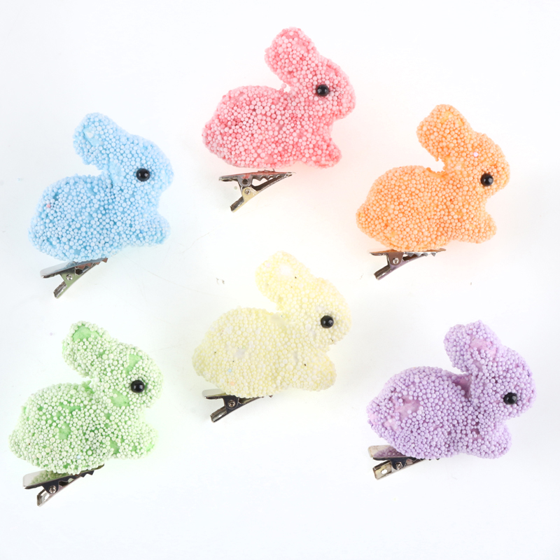 Polystyrene Rabbit With Clip 6pk 5cm x 3.5cm
