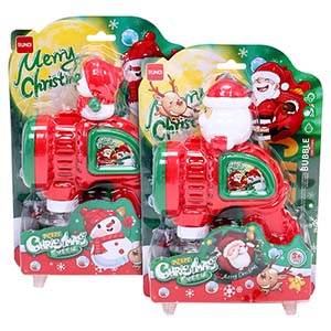 Toy Bubble Gun Battery Operated 19cm x 17.5cm Snowman & Santa