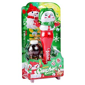 Toy Bubble Wand Battery Operated 12cm x 34.5cm Snowman & Santa