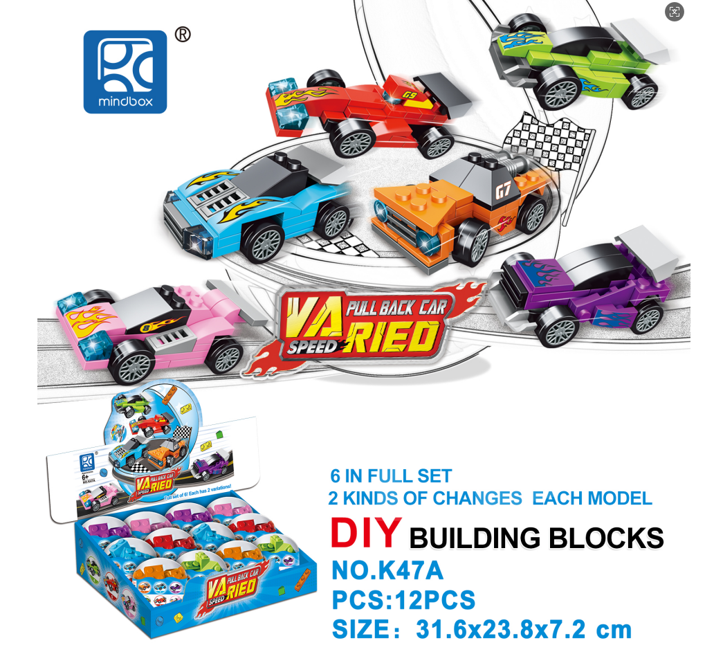 Race Car Building Blocks Set