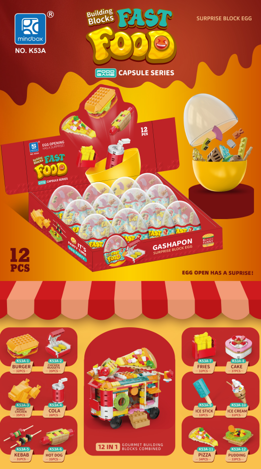 Fast Food Surprise Block Egg Set